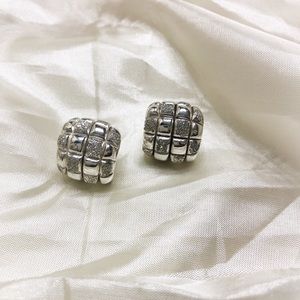 Woven Sterling Silver Post Earrings